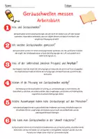 Vorschau - Arbeitsblätter - Geräuschwellen messen Arbeitsblatt 7. & 8.Klasse Schallmessung Arbeitsblatt mit Lösungen - Seite 2