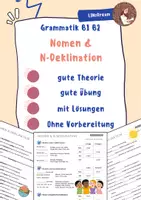 Vorschau - Arbeitsblätter - GR Nomen n-Deklination Theorie & Übungen PDF mit Lösung - Deckblatt
