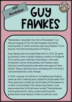 Vorschau - Arbeitsblätter - Guy Fawkes - Bonfire Night in GB - Textarbeit - Seite 1