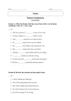 Vorschau - Arbeitsblätter - Grammar - Future Continuous - Tenses - Übungsmaterial oder Klassenarbeit - Seite 1