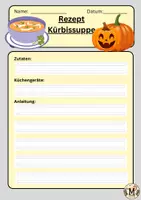 Vorschau - Arbeitsblätter - Rezept schreiben - Kürbissuppe - Seite 1