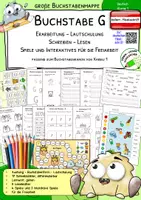 Vorschau - Arbeitsblätter - G - Buchstabenerarbeitung, Lautschulung, Lesen, Schreiben, Spiele, Interaktives - Deckblatt