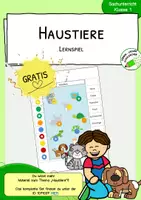 Vorschau - Stationenlernen - Haustiere - 1. Klasse - Lernspiel - FREEBIE - Deckblatt