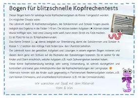 Vorschau - Arbeitsblätter - Mathe: Kopfrechnen ab Klasse 1 -Bögen- - Seite 3