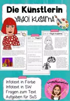 Vorschau - Arbeitsblätter - Infotext: Die Künstlerin Yayoi Kusama - Deckblatt