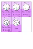 Vorschau - Stationenlernen - Lesespiel „Ich habe… wer hat…“ - Uhr - halbe Stunde - Spiel 1 - 1. Uhrzeit „9 Uhr 30“ - Seite 3