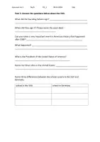 Vorschau - Klassenarbeiten - Klassenarbeit USA Klasse 8 + EWH doc - Deckblatt