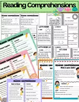Vista previa - Tarjetas / Manipulativos - Reading Comprehensions/Comprensiones de Lectura - Portada