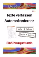 Vorschau - Stundenentwürfe - Texte verfassen: Autorenkonferenz - Einführungsstunde - Deckblatt