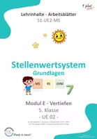 Vorschau - Unterrichtsreihen - Differenzierte Übungen zur Stellenwerttafel + Arbeitsblätter - Deckblatt