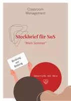 Vorschau - Anderer Materialtyp - Mein Sommer - Steckbrief für mehr Bindung mit deinen SuS - Deckblatt
