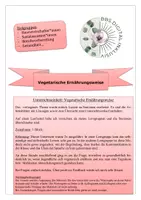 Vorschau - Stundenentwürfe - Unterrichtsplanung Vegetarische Ernährungsweise - Deckblatt