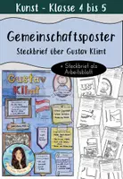 Vorschau - Arbeitsblätter - Steckbrief als Gemeinschaftsbild / kooperatives Poster über Gustav Klimt - Deckblatt