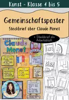 Vorschau - Arbeitsblätter - Steckbrief als Gemeinschaftsbild / kooperatives Poster über Claude Monet - Deckblatt