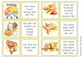 Vorschau - Spiele - Lesedomino : Tiere im Herbst - Seite 1