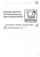 Vorschau - Arbeitsblätter - Nationalstolz - übertriebenes Gefühl? - Deckblatt