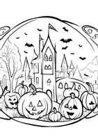 Vorschau - Arbeitsblätter - Halloween Kunst Türdeko designen ausmalen - Seite 3
