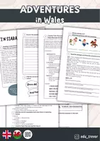 Vorschau - Arbeitsblätter - Adventures in Wales - Reading, Writing, Vocabs - Deckblatt