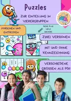 Vorschau - Anderer Materialtyp - Puzzles zur Einteilung in Vierergruppen - Deckblatt