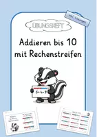 Vorschau - Arbeitsblätter - Addieren bis 10 mit Rechenstreifen - Deckblatt