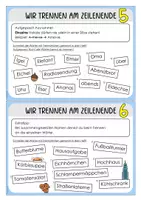 Vorschau - Aufgabenkarten - Trennen am Zeilenende (Übungskartei, Schreibsilben) - Seite 3
