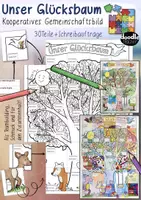 Vorschau - Arbeitsblätter - Unser Glücksbaum - Kooperatives Poster (Grundschule / Sek 1 Gemeinschaftsbild) - Deckblatt