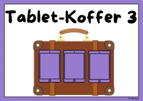 Vorschau - Stationenlernen - Tablet-Koffer 3 flieder, Plakat - Deckblatt