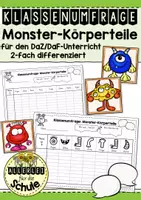 Vorschau - Stationenlernen - Wachsendes Materialpaket - Klassenumfragen für den DaZ-/DaF-Unterricht - Seite 1