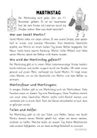 Vorschau - Arbeitsblätter - Lese- und Lückentext - Sankt Martin - Klasse 2/3 - Seite 1