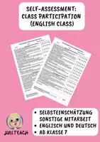 Vorschau - Anderer Materialtyp - Self-Assessment: Class Participation (English) - Deckblatt