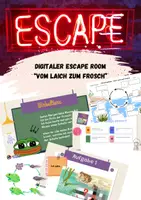 Vorschau - Arbeitsblätter - Escape Room (Genially) Metamorphose Frosch - Deckblatt