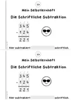 Vorschau - Arbeitsblätter - Schriftliche Subtraktion - Das Selbstlernheft (Einstieg in die schriftliche Subtraktion) - Seite 1