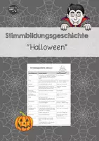 Vorschau - Arbeitsblätter - Stimmbildungsgeschichte "Halloween" - Deckblatt