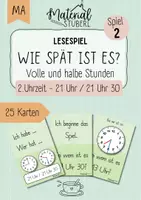 Vorschau - Stationenlernen - Lesespiel „Ich habe… wer hat…“ - Uhr - volle/halbe Stunden - Spiel 2 - 2. Uhrzeit „21 Uhr/21 Uhr 30“ - Deckblatt