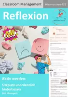 Vorschau - Arbeitsblätter - Reflexion: Sitzplatz in der Klasse unordentlich hinterlassen/ Unordnung/ Dreck - Deckblatt