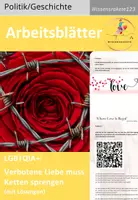 Vorschau - Arbeitsblätter - LGBTQIA+, Verbotene Liebe muss Ketten sprengen - Deckblatt