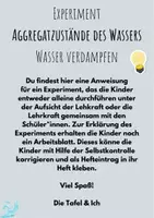Vorschau - Arbeitsblätter - Experiment Wasser verdampfen - Aggregatzustände Wasser - Seite 1