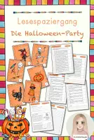 Vorschau - Arbeitsblätter - Lesespaziergang "Die Halloween-Party" + Zusatz-Materialien - Deckblatt
