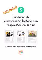 Vista previa - Hojas de trabajo - Comprensión lectora 5. Halloween - Portada