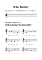 Vorschau - Arbeitsblätter - Materialpaket C-Dur Tonleiter Musikunterricht - Seite 1