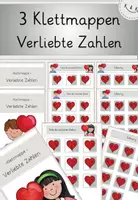 Vorschau - Stationenlernen - Verliebte Zahlen, 3x Klettmappe, Zahlenraum bis 10, Förderung Zahlvorstellung - Deckblatt