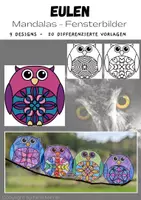 Vorschau - Mal- und Bastelvorlagen - Eulen-Mandalas, Fensterbilder, differenziert #silvesterknaller25 - Deckblatt