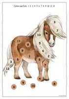 Vorschau - Stationenlernen - 🐎 Pony "Roll and cover" Würfelspiel ZR 1-6 & 1-12 - Seite 1