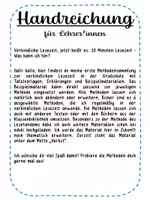 Vorschau - Stundenentwürfe - verbindliche Lesezeit - Methoden zur direkten Anwendung - Seite 1