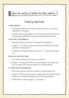 Vorschau - Arbeitsblätter - How to... write a letter to the editor (Step by step + Beispieltext) - Seite 1