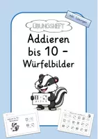 Vorschau - Arbeitsblätter - Addieren bis 10 mit Würfelbildern - Deckblatt