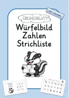 Vorschau - Arbeitsblätter - Würfelbild - Zahlen - Strichliste - Deckblatt