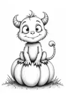Vorschau - Mal- und Bastelvorlagen - Halloween: Süße Ausmalbilder - Seite 1