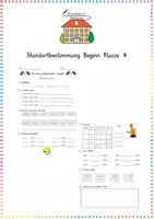 Vorschau - Arbeitsblätter - Standortbestimmung Beginn Klasse 4 - Deckblatt