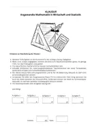 Vorschau - Arbeitsblätter - Klausur P1 Angewandte Mathematik in Wirtschaft und Statistik, mit Lösungen! Stochastik Klausur - Seite 1